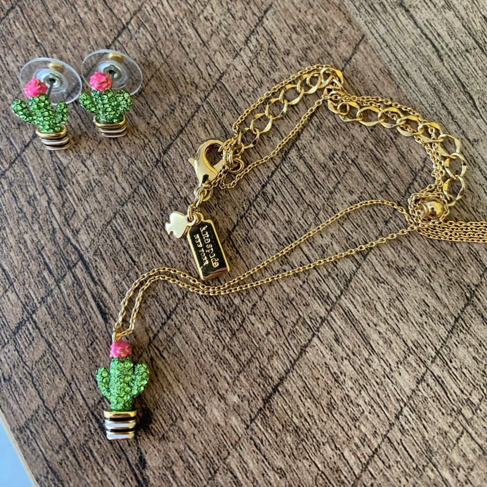 NWOT Kate Spade Cactus Necklace and Earring Set